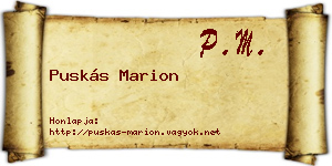 Puskás Marion névjegykártya